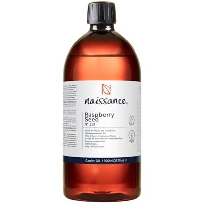 Naissance Óleo de sementes de framboesas (Não. ) 900 ml Prensado a frio, natural, vegano para corpo, rosto, pele, cabelo, unhas Naissance Óleo de sementes de framboesas (Não. ) 900 ml Prensado a frio, natural, vegano para corpo, rosto, pele, cabelo, unhas