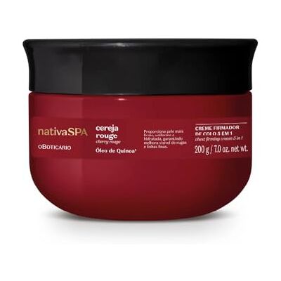O BOTICARIO O Boticário SPA nativa cereja vermelha Cema reafirmante 5 em 1, 200 g Para pescoço e decote, vegan, melhora a flexibilidade e as linhas finas, loção hidratante, efeito pele de cereja O BOTICARIO O Boticário SPA nativa cereja vermelha Cema reafirmante 5 em 1, 200 g Para pescoço e decote, vegan, melhora a flexibilidade e as linhas finas, loção hidratante, efeito pele de cereja
