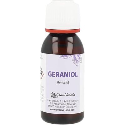 GRAN VELADA Geraniol Aromatizante natural com notas florais e cítricas, ideal para cosméticos e repelente de insetos 100 ml GRAN VELADA Geraniol Aromatizante natural com notas florais e cítricas, ideal para cosméticos e repelente de insetos 100 ml