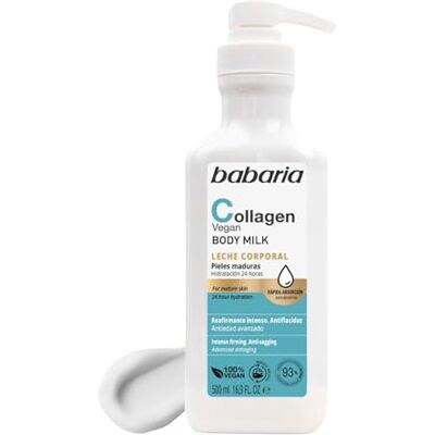 Babaria Creme corporal hidratante com colagénio vegan creme reafirmante corporal 500 ml creme colageno efeito anti-idade creme hidratante homem e mulher Babaria Creme corporal hidratante com colagénio vegan creme reafirmante corporal 500 ml creme colageno efeito anti-idade creme hidratante homem e mulher