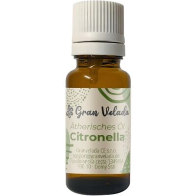 GRAN VELADA Óleo essencial de citronela pura e natural 100 ml Repelente de mosquitos eficaz Alivia picadas Ideal para massagem e desodorizante GRAN VELADA Óleo essencial de citronela pura e natural 100 ml Repelente de mosquitos eficaz Alivia picadas Ideal para massagem e desodorizante