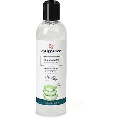 Naissance Gel de aloé vera (Não. ) 250 ml Refrescante, calmante e hidratante, Aftersun, para todos os tipos de pele, rosto, corpo e cabelo Naissance Gel de aloé vera (Não. ) 250 ml Refrescante, calmante e hidratante, Aftersun, para todos os tipos de pele, rosto, corpo e cabelo