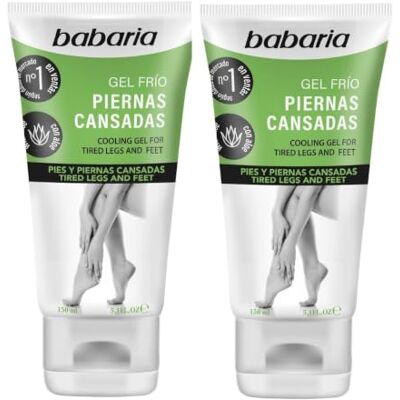 Babaria Gel frio pernas cansadas, pack de 2 sensação de alívio e bem-estar sobre pés e pernas cansadas, creme anti-inflamatório, hidratante em aloé vera, citrino, 150 ml Babaria Gel frio pernas cansadas, pack de 2 sensação de alívio e bem-estar sobre pés e pernas cansadas, creme anti-inflamatório, hidratante em aloé vera, citrino, 150 ml