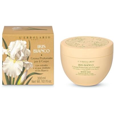 L'Erbolario Iris corporal, com extrato branco e manteiga de carité, nutritiva sem para-brisas nem petrolatos, fragrância envolvente, fabricada em Itália, 1 embalagem de, branco, creme, 300 ml L'Erbolario Iris corporal, com extrato branco e manteiga de carité, nutritiva sem para-brisas nem petrolatos, fragrância envolvente, fabricada em Itália, 1 embalagem de, branco, creme, 300 ml