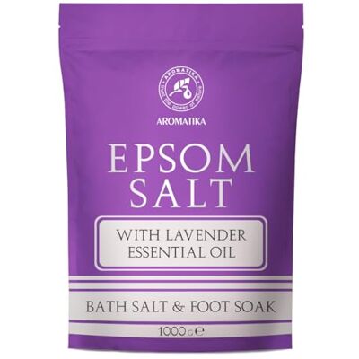 Trust Sal de banho de Epsom 1000 g sal de banho de Epsom com óleo essencial de lavanda sulfato de magnésio concentrado calmante e alivia a fadiga sais de banho relaxantes cuidado com a pele Trust Sal de banho de Epsom 1000 g sal de banho de Epsom com óleo essencial de lavanda sulfato de magnésio concentrado calmante e alivia a fadiga sais de banho relaxantes cuidado com a pele