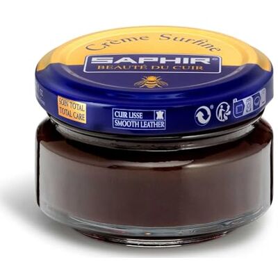 SAPHIR Crème Surfine 50 ml, Pommadier Creme para nutrir e suavizar os pele lisa (castanho-escuro 05) SAPHIR Crème Surfine 50 ml, Pommadier Creme para nutrir e suavizar os pele lisa (castanho-escuro 05)