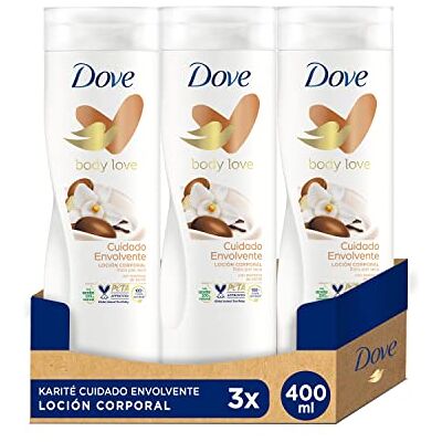 Dove Creme hidratante corporal com manteiga de Katiré e baunilha para pele seca, embalagem de 3 x 400 ml Dove Creme hidratante corporal com manteiga de Katiré e baunilha para pele seca, embalagem de 3 x 400 ml