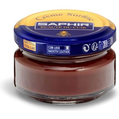 SAPHIR Crème Surfine 50 ml, Pommadier creme para nutrir e suavizar os couro lisos (Habano médio 35) SAPHIR Crème Surfine 50 ml, Pommadier creme para nutrir e suavizar os couro lisos (Habano médio 35)