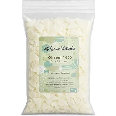 GRAN VELADA Olivem 1000 Emulsionante natural em flocos para cremes, sérums e cosméticos, bricolage derivado de azeite de oliva, livre de PEG, auto-emulsionante água e óleo, 100 g GRAN VELADA Olivem 1000 Emulsionante natural em flocos para cremes, sérums e cosméticos, bricolage derivado de azeite de oliva, livre de PEG, auto-emulsionante água e óleo, 100 g