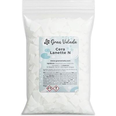 GRAN VELADA Cera Lanette N 1000 g, emulsificante O/W para cremes, pomadas e cosméticos bricolage, base auto-emulsionante aniónica, textura leve, sem gordura GRAN VELADA Cera Lanette N 1000 g, emulsificante O/W para cremes, pomadas e cosméticos bricolage, base auto-emulsionante aniónica, textura leve, sem gordura