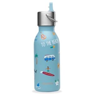 QWETCH Garrafa Isotérmica Infantil 350ml Kids Honolulu Azul com Tampa Pipeta Garrafa de Aço Inoxidável para Crianças 24h Frio / 12h Quente Sem BPA, Antigotejamento Ideal para escola QWETCH Garrafa Isotérmica Infantil 350ml Kids Honolulu Azul com Tampa Pipeta Garrafa de Aço Inoxidável para Crianças 24h Frio / 12h Quente Sem BPA, Antigotejamento Ideal para escola