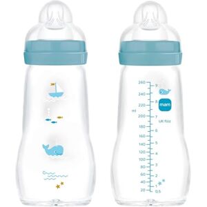 MAM Feel Good Glass Garrafa de vidro neutra (260 ml, inclui bulina, tamanho 1, 2 unidades) MAM Feel Good Glass Garrafa de vidro neutra (260 ml, inclui bulina, tamanho 1, 2 unidades)