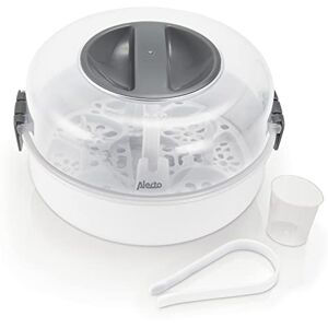 Alecto BW-04 Esterilizador de micro-ondas para até 4 biberões de 150 ml, extratores de leite, panelas, copos e talheres, inclui pinças para garrafas, cor branca Alecto BW-04 Esterilizador de micro-ondas para até 4 biberões de 150 ml, extratores de leite, panelas, copos e talheres, inclui pinças para garrafas, cor branca