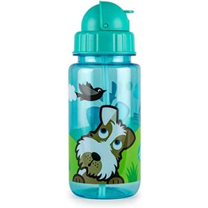 TUM TUM Garrafa de água, tampa e palhinha, garrafa de água para crianças sem BPA, 400 ml, o cão Scruff TUM TUM Garrafa de água, tampa e palhinha, garrafa de água para crianças sem BPA, 400 ml, o cão Scruff