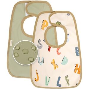 MIMUSELINA Babadores de bebé impermeáveis reutilizáveis babete bebé recém-fácil de calçar babete com certificação OEKO-TEX e sem BPA, fabricado em Espanha, conjunto de 2 babetes eco MIMUSELINA Babadores de bebé impermeáveis reutilizáveis babete bebé recém-fácil de calçar babete com certificação OEKO-TEX e sem BPA, fabricado em Espanha, conjunto de 2 babetes eco