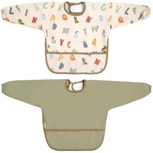MIMUSELINA Babadores impermeáveis reutilizáveis para bebé babete bebé recém-fácil de calçar babete com certificação OEKO-TEX e sem BPA, fabricado em Espanha, conjunto de 2 babetes com mangas eco MIMUSELINA Babadores impermeáveis reutilizáveis para bebé babete bebé recém-fácil de calçar babete com certificação OEKO-TEX e sem BPA, fabricado em Espanha, conjunto de 2 babetes com mangas eco