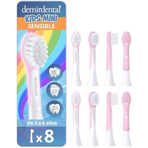 demirdental Cabeças para Philips Sonicare Kids, Compact Mini para dentes de leite, crianças dos 3 aos 6 anos, equivalente a HX6038 HX6033, conjunto de 8, rosa demirdental Cabeças para Philips Sonicare Kids, Compact Mini para dentes de leite, crianças dos 3 aos 6 anos, equivalente a HX6038 HX6033, conjunto de 8, rosa