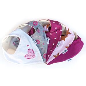 Lovjoy Babadores de bebé pacote de 5 desenhos para menina (lindas rosas) Lovjoy Babadores de bebé pacote de 5 desenhos para menina (lindas rosas)