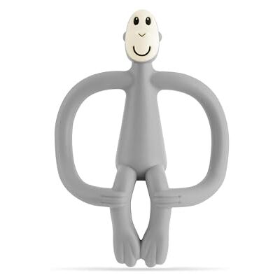 MATCHSTICK MONKEY , Original Teether & Gel Applicator, antimicrobial silicone Teething Toys for Baby, fácil de agarrar, BPA Free, 3 meses antigo, 10,5 cm, cinzento macaco MATCHSTICK MONKEY , Original Teether & Gel Applicator, antimicrobial silicone Teething Toys for Baby, fácil de agarrar, BPA Free, 3 meses antigo, 10,5 cm, cinzento macaco