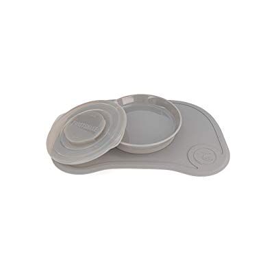 TWISTSHAKE Click-Mat 38 x 25 cm Toalha de mesa individual placa de alimentação para mesa prato selado com tampa de alimentação para bebés, louça, sem BPA, 6 meses, cinzento pastel TWISTSHAKE Click-Mat 38 x 25 cm Toalha de mesa individual placa de alimentação para mesa prato selado com tampa de alimentação para bebés, louça, sem BPA, 6 meses, cinzento pastel
