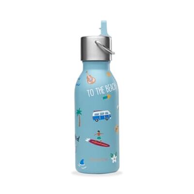 QWETCH Garrafa Isotérmica Infantil 350ml Kids Honolulu Azul com Tampa Pipeta Garrafa de Aço Inoxidável para Crianças 24h Frio / 12h Quente Sem BPA, Antigotejamento Ideal para escola QWETCH Garrafa Isotérmica Infantil 350ml Kids Honolulu Azul com Tampa Pipeta Garrafa de Aço Inoxidável para Crianças 24h Frio / 12h Quente Sem BPA, Antigotejamento Ideal para escola