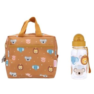 Tutete Caixa de comida essencial para crianças (bolsa isotérmica com garrafa tritan, 500 ml, leve, prática e sem BPA, ideal para escola, creche e saídas, Animal Friends, garrafa plástico Tutete Caixa de comida essencial para crianças (bolsa isotérmica com garrafa tritan, 500 ml, leve, prática e sem BPA, ideal para escola, creche e saídas, Animal Friends, garrafa plástico