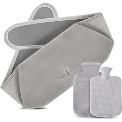 Votoko Saco de água quente 3 em 1, garrafa de água quente de borracha com capa macia de pelúcia, 1,2 l bolsa de calor para pescoço ombros costas pernas calor ou alívio da dor, adultos e crianças (cinzento) Votoko Saco de água quente 3 em 1, garrafa de água quente de borracha com capa macia de pelúcia, 1,2 l bolsa de calor para pescoço ombros costas pernas calor ou alívio da dor, adultos e crianças (cinzento)