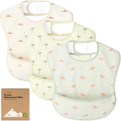 KeaBabies Embalagem de 3 babetes impermeáveis para comer: babetes leves com coletor de alimentos, babetes resistentes a manchas, babetes impermeáveis para bebés, crianças, bebés, babete KeaBabies Embalagem de 3 babetes impermeáveis para comer: babetes leves com coletor de alimentos, babetes resistentes a manchas, babetes impermeáveis para bebés, crianças, bebés, babete