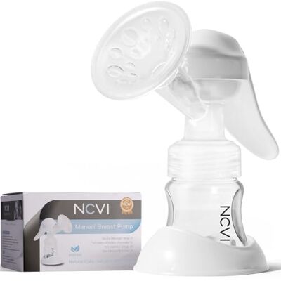 NCVI Extrator de leite manual com garrafa de leite, extratores de amamentação portáteis de 5 onças, sem BPA, silicone macio de qualidade alimentar, sucção poderosa NCVI Extrator de leite manual com garrafa de leite, extratores de amamentação portáteis de 5 onças, sem BPA, silicone macio de qualidade alimentar, sucção poderosa
