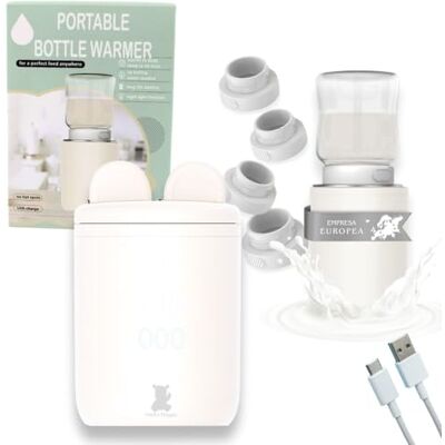 Hello Hippo Aquecedor de babete portátil e compacto USB-C recarregável, anti-fugas, compatível com Philips Avent, MAM, NUK, 4 temperaturas ajustáveis aquecimento rápido e eficiente Hello Hippo Aquecedor de babete portátil e compacto USB-C recarregável, anti-fugas, compatível com Philips Avent, MAM, NUK, 4 temperaturas ajustáveis aquecimento rápido e eficiente