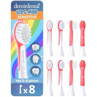 demirdental 8 cabeças infantis para Philips Sonicare Kids Mini 3-6 anos: mini recargas correspondentes a HX6034, extra macias, testadas sem substâncias nocivas, vermelho demirdental 8 cabeças infantis para Philips Sonicare Kids Mini 3-6 anos: mini recargas correspondentes a HX6034, extra macias, testadas sem substâncias nocivas, vermelho