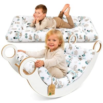 Totsy Baby Almofada para arco Montessori balança tapete de chão bebé 60 x 120 cm Assento reversível e macio para o quarto das crianças: relaxante jogo sesta capa 100% algodão Oeko-Tex Totsy Baby Almofada para arco Montessori balança tapete de chão bebé 60 x 120 cm Assento reversível e macio para o quarto das crianças: relaxante jogo sesta capa 100% algodão Oeko-Tex