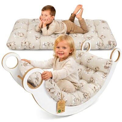 Totsy Baby Almofada para arco Montessori balança tapete de chão bebé 60 x 120 cm Assento reversível e macio para o quarto das crianças: relaxante jogo sesta capa 100% algodão Oeko-Tex Totsy Baby Almofada para arco Montessori balança tapete de chão bebé 60 x 120 cm Assento reversível e macio para o quarto das crianças: relaxante jogo sesta capa 100% algodão Oeko-Tex