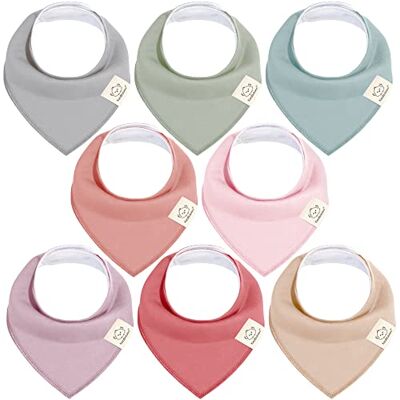 KeaBabies Babadores bananas orgânicas para bebés, 8 peças, de algodão suave, para deteção de crianças pequenas (Muted Pastel) KeaBabies Babadores bananas orgânicas para bebés, 8 peças, de algodão suave, para deteção de crianças pequenas (Muted Pastel)