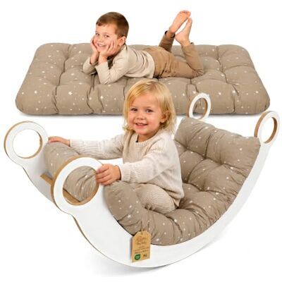 Totsy Baby Almofada para arco Montessori balança tapete de chão bebé 60 x 120 cm Assento reversível e macio para o quarto das crianças: relaxante jogo sesta capa 100% algodão Oeko-Tex Totsy Baby Almofada para arco Montessori balança tapete de chão bebé 60 x 120 cm Assento reversível e macio para o quarto das crianças: relaxante jogo sesta capa 100% algodão Oeko-Tex