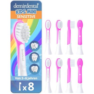demirdental 8 cabeças infantis para Philips Sonicare Kids Mini 3-6 anos: mini recargas correspondentes a HX6034, extra macias, testadas sem substâncias nocivas, magenta demirdental 8 cabeças infantis para Philips Sonicare Kids Mini 3-6 anos: mini recargas correspondentes a HX6034, extra macias, testadas sem substâncias nocivas, magenta