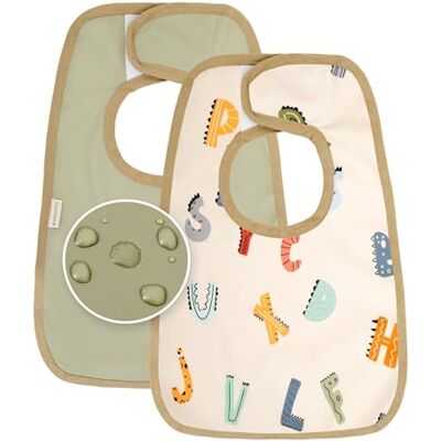 MIMUSELINA Babadores de bebé impermeáveis reutilizáveis babete bebé recém-fácil de calçar babete com certificação OEKO-TEX e sem BPA, fabricado em Espanha, conjunto de 2 babetes eco MIMUSELINA Babadores de bebé impermeáveis reutilizáveis babete bebé recém-fácil de calçar babete com certificação OEKO-TEX e sem BPA, fabricado em Espanha, conjunto de 2 babetes eco