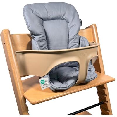 LaLoona baby bedding LaLoona Redutor para cadeira alta para bebé Stokke Tripp Trapp, almofada cadeira alta de madeira, almofada impermeável OEKO-TEX 100, lavável na máquina cinzento LaLoona baby bedding LaLoona Redutor para cadeira alta para bebé Stokke Tripp Trapp, almofada cadeira alta de madeira, almofada impermeável OEKO-TEX 100, lavável na máquina cinzento