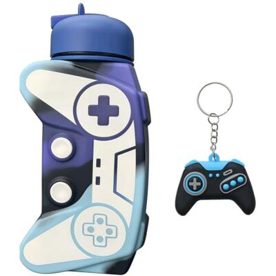 OPVXZAD Soft Flask Garrafa dobrável de silicone de 600 ml, com porta-chaves gamepad garrafa de hidratação dobrável, sem BPA, soft Flask enrolar reutilizável para corrida, trilho corrida e caminhadas OPVXZAD Soft Flask Garrafa dobrável de silicone de 600 ml, com porta-chaves gamepad garrafa de hidratação dobrável, sem BPA, soft Flask enrolar reutilizável para corrida, trilho corrida e caminhadas