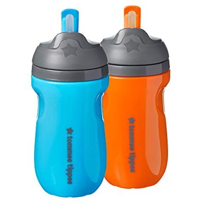 Tommee Tippee Copo de palha isolado para crianças, 12 meses, 2 unidades () Tommee Tippee Copo de palha isolado para crianças, 12 meses, 2 unidades ()