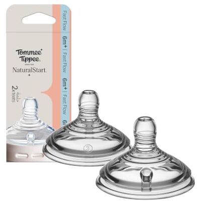 Tommee Tippee Brincos de engate de largura natural Start, fluxo rápido Fluxo rápido, pacote de 2 Tommee Tippee Brincos de engate de largura natural Start, fluxo rápido Fluxo rápido, pacote de 2