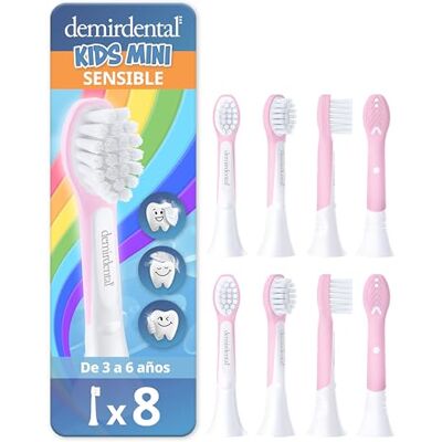 demirdental 8 cabeças infantis para Philips Sonicare Kids Mini 3-6 anos: mini recargas correspondentes a HX6034, extra macias, testadas sem substâncias nocivas, rosa demirdental 8 cabeças infantis para Philips Sonicare Kids Mini 3-6 anos: mini recargas correspondentes a HX6034, extra macias, testadas sem substâncias nocivas, rosa