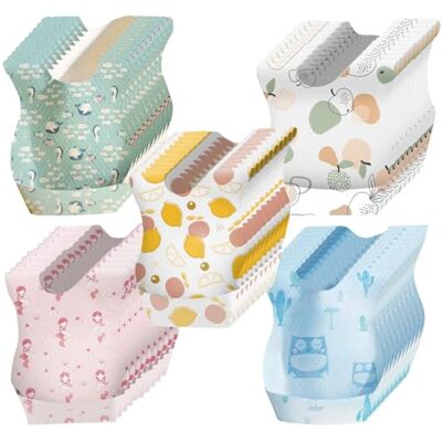 Kellegour 50 peças babetes descartáveis de viagem, babetes descartáveis para bebé, babadores impermeáveis, babete descartável para pequenos, alimentação, viagens, férias Kellegour 50 peças babetes descartáveis de viagem, babetes descartáveis para bebé, babadores impermeáveis, babete descartável para pequenos, alimentação, viagens, férias