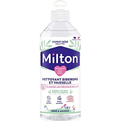 Milton Limpador de biberões de 500 ml, desenvolvido especificamente para eliminar todos os resíduos de leite responsáveis pelo crescimento de bactérias nocivas Milton Limpador de biberões de 500 ml, desenvolvido especificamente para eliminar todos os resíduos de leite responsáveis pelo crescimento de bactérias nocivas