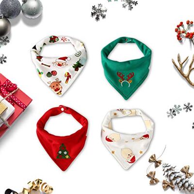 Little Dimsum Christmas Bebé Bandana babetes para meninos 100% algodão orgânico, conjunto de 4 peças Babetes para dentição de bebê e conjunto de babetes Bandana para bebê Baba conjunto de presente Little Dimsum Christmas Bebé Bandana babetes para meninos 100% algodão orgânico, conjunto de 4 peças Babetes para dentição de bebê e conjunto de babetes Bandana para bebê Baba conjunto de presente