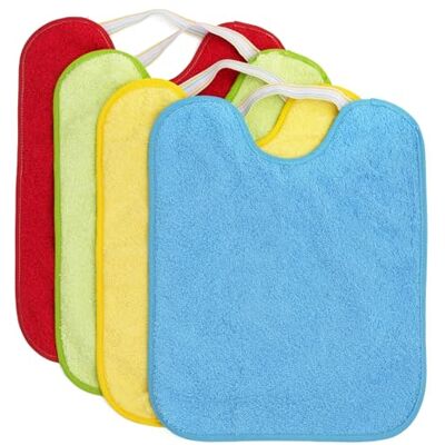 Ti TIN Conjunto de 4 babadores de bebé impermeáveis e absorventes a partir de 12 meses ideal creche com borracha elástica e caracóis de algodão macio Ti TIN Conjunto de 4 babadores de bebé impermeáveis e absorventes a partir de 12 meses ideal creche com borracha elástica e caracóis de algodão macio