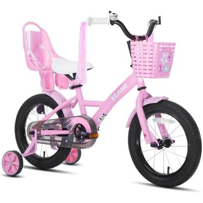 JOYSTAR Bicicleta infantil Zinnia de 14/16/20 polegadas para meninas dos 2 aos 11 anos, bicicleta para menina com rodas estabilizadoras, faixa e serpentinas JOYSTAR Bicicleta infantil Zinnia de 14/16/20 polegadas para meninas dos 2 aos 11 anos, bicicleta para menina com rodas estabilizadoras, faixa e serpentinas