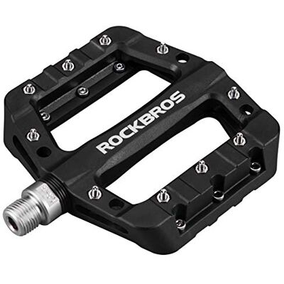 ROCKBROS Pedais de bicicleta de nylon, para MTB BMX bicicleta de estrada grande plataforma antiderrapante leves, 9/16 polegadas ROCKBROS Pedais de bicicleta de nylon, para MTB BMX bicicleta de estrada grande plataforma antiderrapante leves, 9/16 polegadas