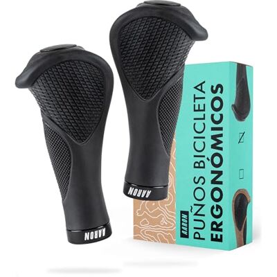 AARON Ergonomic Punhos de gel com amortecimento, design ergonómico antiderrapante, para bicicletas utilitárias, elétricas, de Trekking, de montanha e cidade preto AARON Ergonomic Punhos de gel com amortecimento, design ergonómico antiderrapante, para bicicletas utilitárias, elétricas, de Trekking, de montanha e cidade preto