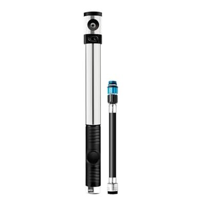 Crankbrothers Klic Bomba manual com manómetro, alto volume / alta pressão, CO2, portátil, leve, bomba de mão para bicicleta empresta e Schrader Crankbrothers Klic Bomba manual com manómetro, alto volume / alta pressão, CO2, portátil, leve, bomba de mão para bicicleta empresta e Schrader